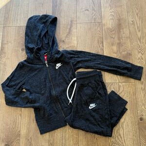 Nike Kids Dark Gray Full-Zip Hoodie and Pants Set